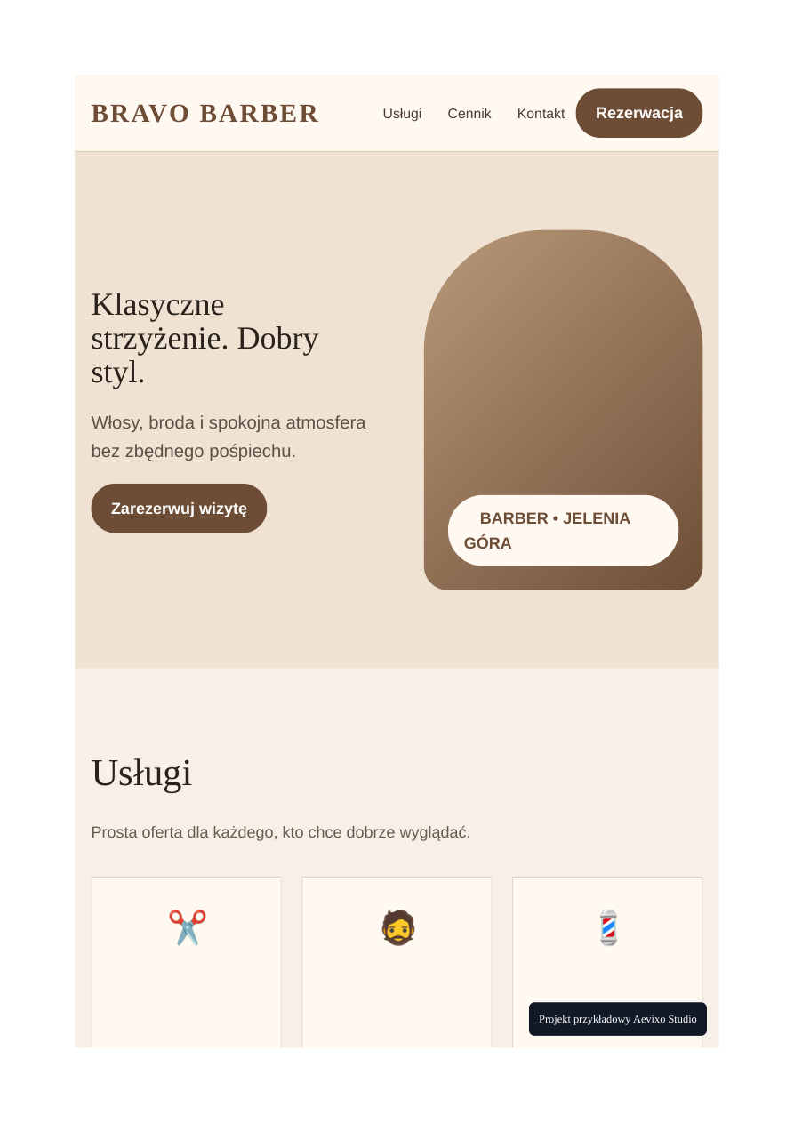 Przykład odważnego projektu strony